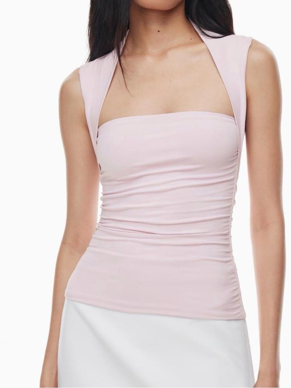 Aritzia Pink Original Contour Flourish Top